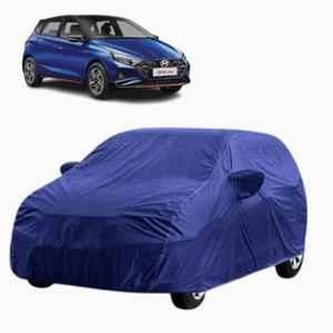 Aarex Auto Polyester Blue 100% Waterproof Car Body Cover with Mirror Pocket, Anti Dust & Triple Stitched for Hyundai i20 (2010 to 2025) Model