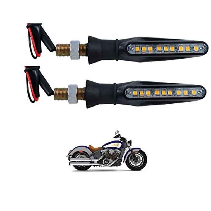 Kozdiko 4 Pcs Plastic Front & Rear Side Sleek Yellow Bike Indicator Set for Indian X Scout