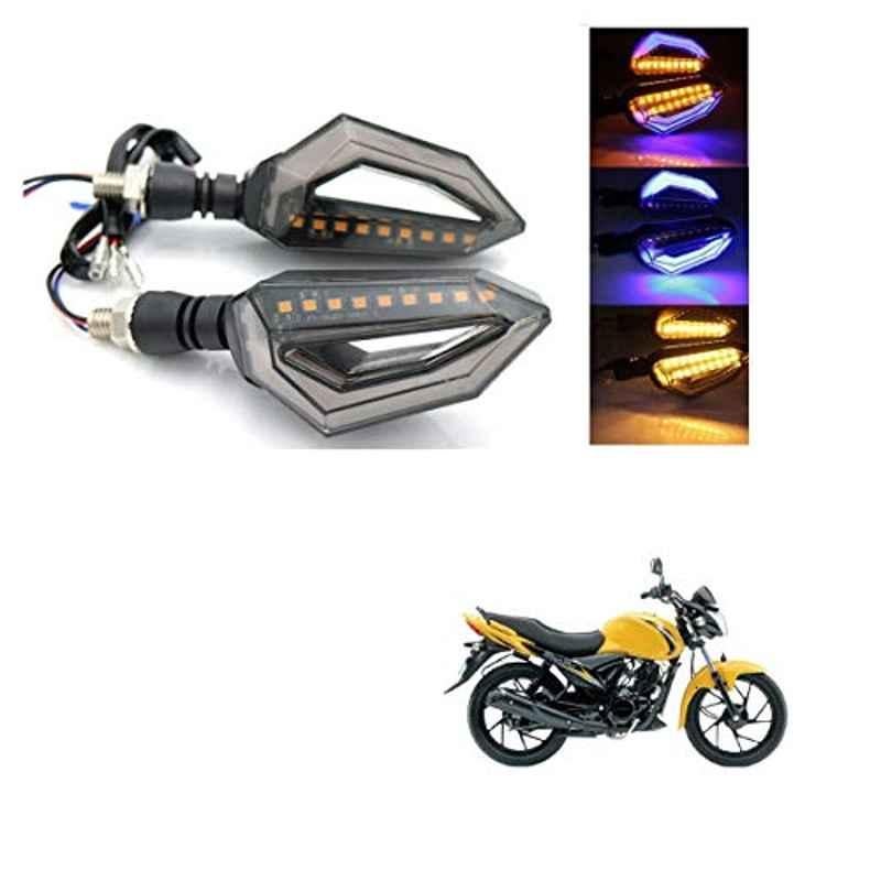 Kozdiko 4 Pcs Bike D Shaped 9 LED Front & Rear Side Turn Signal Indicator Light Set for Suzuki Slingshot Pulse