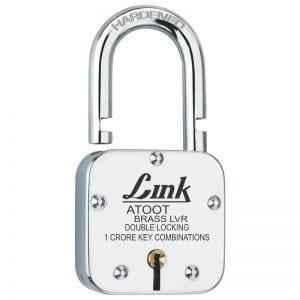 Link 55mm Steel BCP Finish Padlock with 3 Keys, Atoot 55
