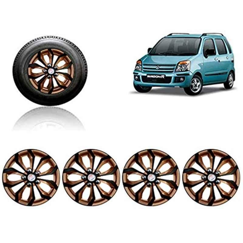 Auto Pearl 4 Pcs 13 inch ABS Black & Copper Car Wheel Cover Set for Maruti Suzuki WagonR