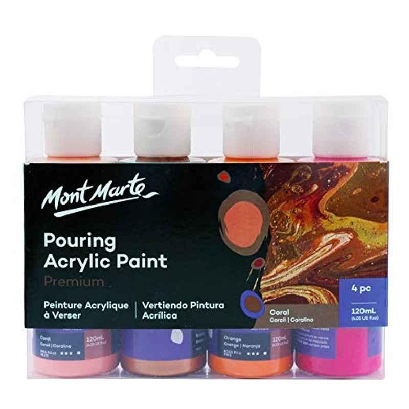 Mont Marte 4 Pcs 120ml Coral Pour Paint Set