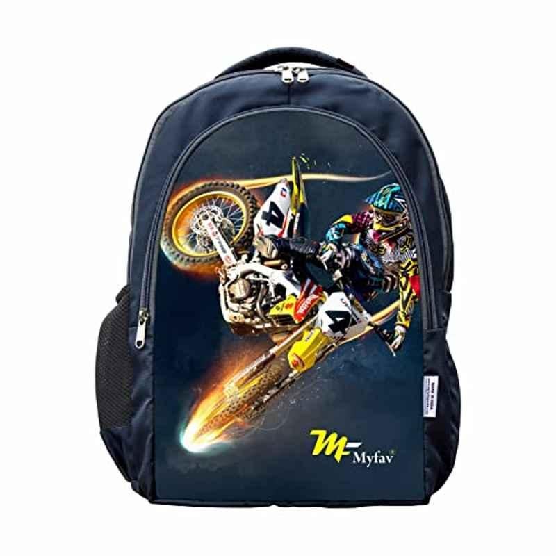 My Fav Polyester Racing Bike Digital Print Laptop Backpack MFB0069