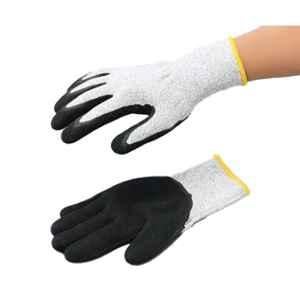 AS One Astool Fabric NBR Coated Black & White Safety Gloves, Size: M (Pack of 40)
