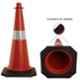 Ladwa 750mm Red & Black PVC Traffic Safety Cones with Reflective Strips Collar (Pack of 4)