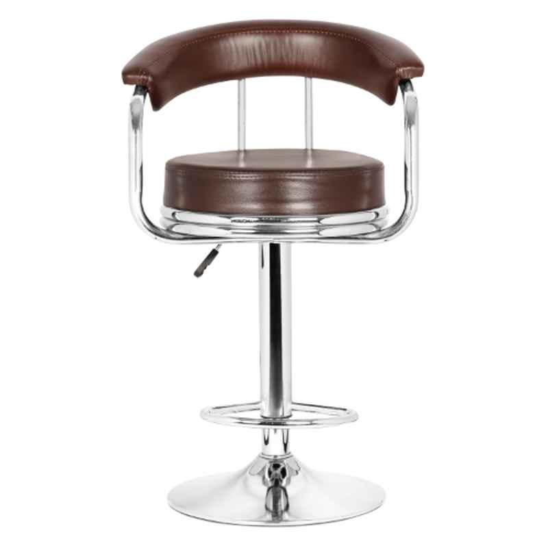 Da Urban Melcon Brown Height Adjustable Revolving Bar Stool Chair