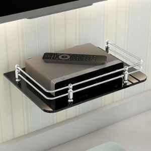 Plantex Glass Setup Box Stand Wall Mounted/Glass Shelf/Wall Shelf Rack/Wall Mount Holder with Wall Brackets 12x9 inch, Black
