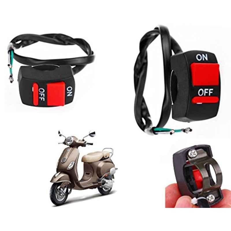 Auto Pearl 7/8 inch 12V Bike Fog Light Handle Bar Switch for Piaggio Piaggio Vespa Elegante