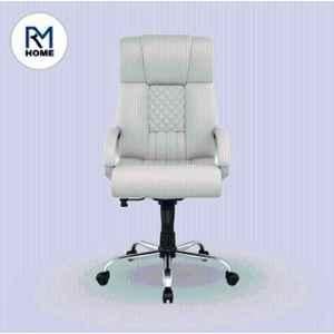 RM HOME Lauren PU Leather High Back Beige Executive Chair