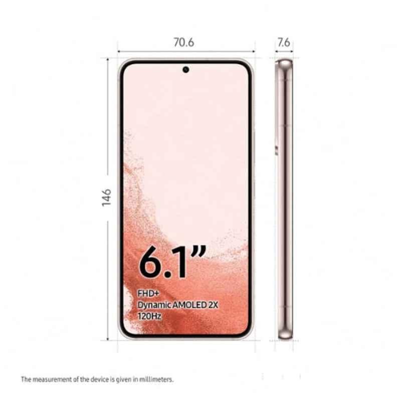 Samsung Galaxy S22 6.1 inch 8/128GB Pink Gold 5G Smartphone, SM-S901EIDDMEA