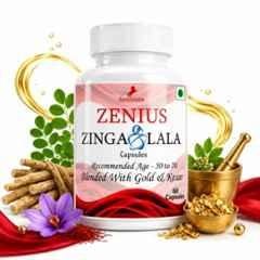 Zenius India 60 Pcs Zinga Lala Capsule with Swaran Bhasma, Abhrak Bhasma, Tribang Bhasma for 50-70 Recommended Age