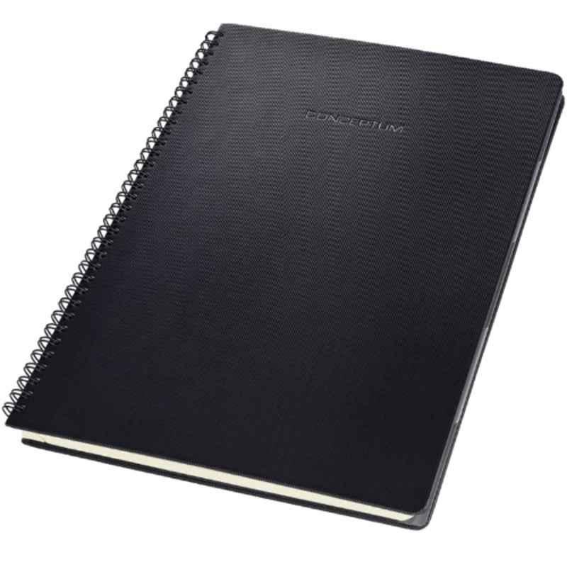 Sigel CONCEPTUM A4 Black lined Spiral Notepad with Index hardcover, CO841