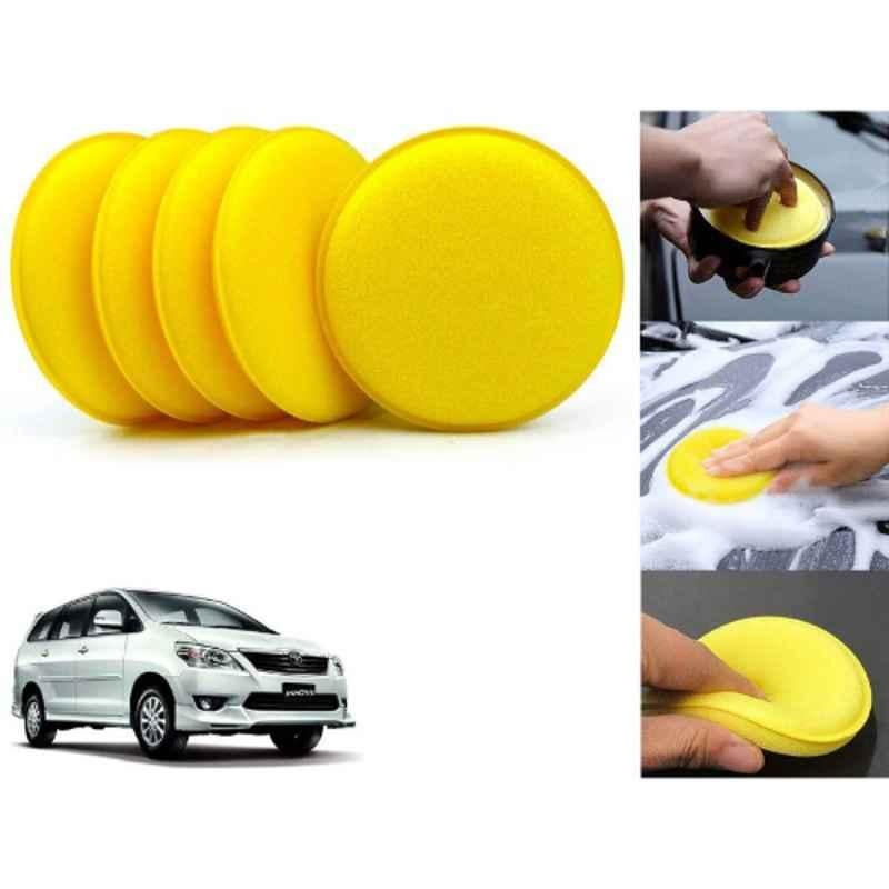 Auto Pearl Polyurethane Beige Washing & Waxing Polish Foam Sponge for Innova 2009-2012 (Pack of 5)