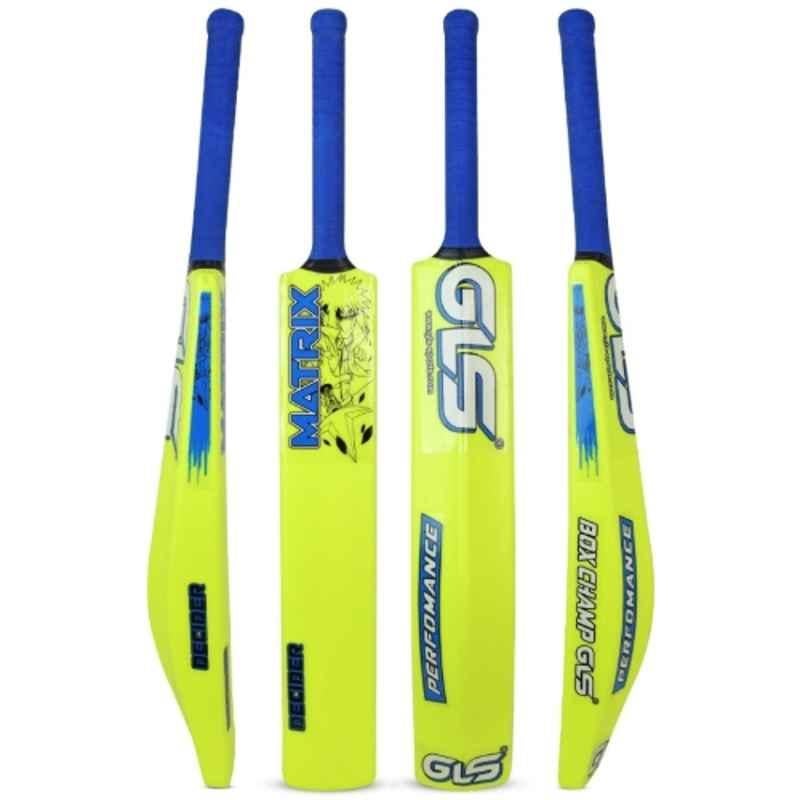 GLS 3 Pcs 73cm Plastic Neon Cricket Stump with 2 Pcs Bails & Base Stand