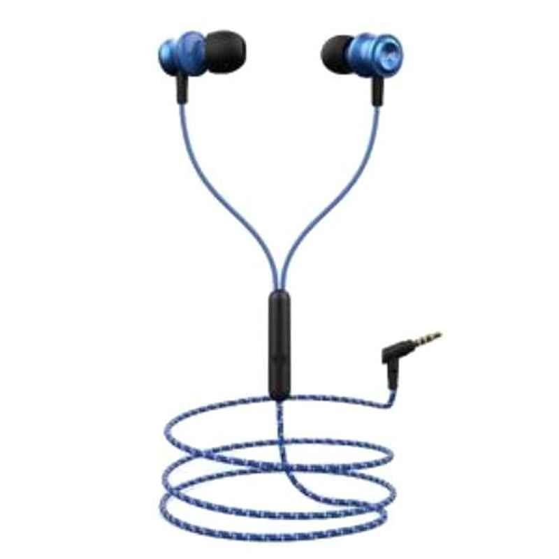 boAt Bassheads 152 Royal Blue Wired Headset with Mic