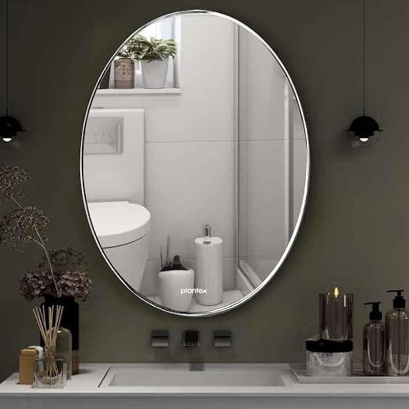 Plantex Frameless Oval Mirror for Wall/Bathroom/Dressing Room/Living Room/Bedroom/Entryway Bathroom Accessories 18x24 inch