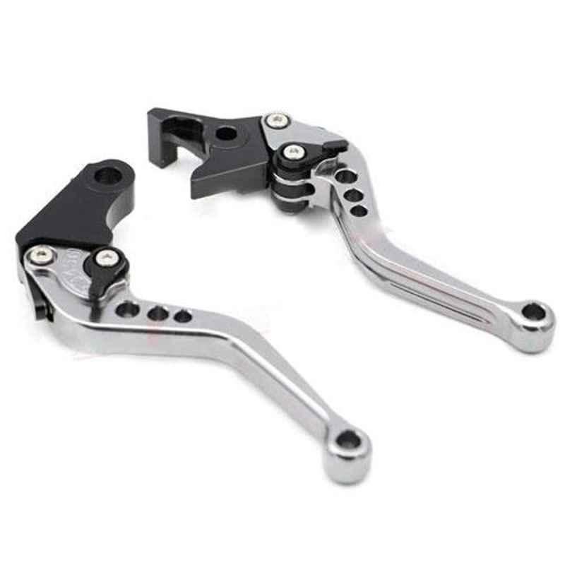 AllExtreme 2 Pcs Black & Silver Heavy 6 Adjustment Clutch & Brake Lever Set