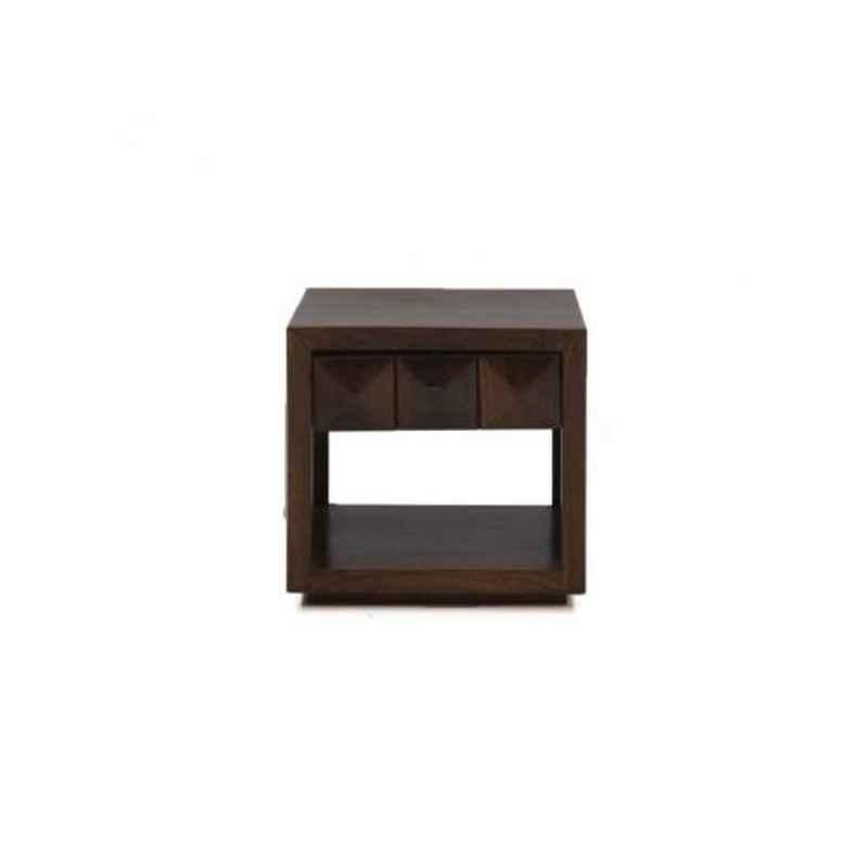Angel Furniture 50x32x50cm Honey Medium Glossy Finish Sheesham Wood Sanpete Side Table, AF-127W
