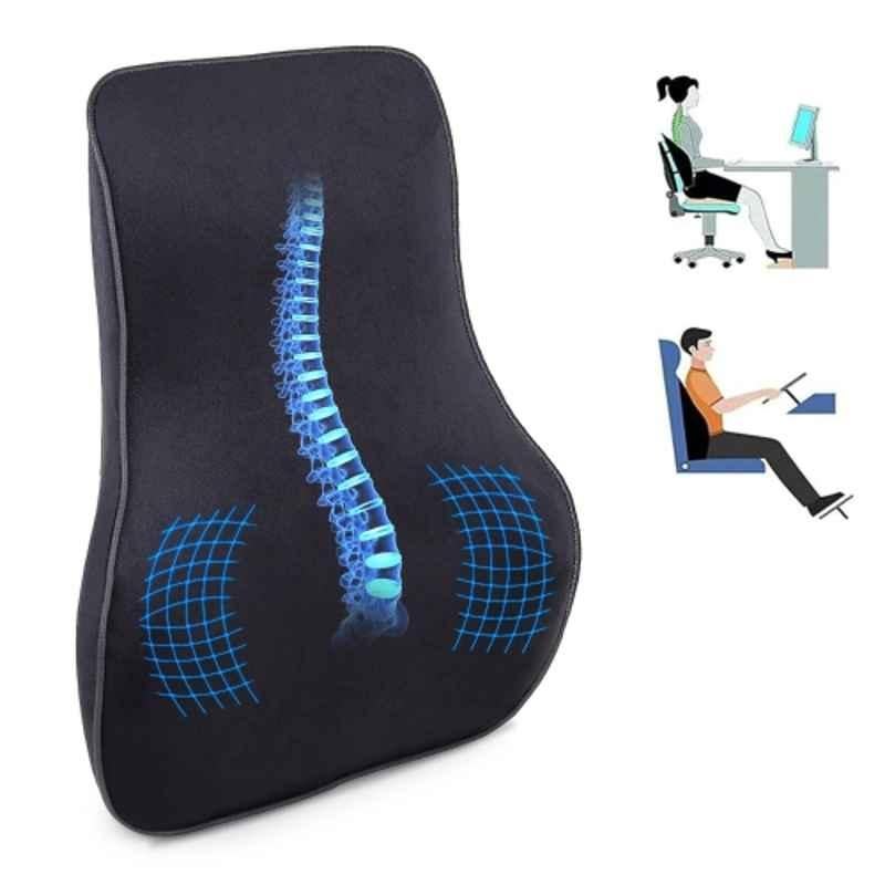 Kingsway Memory Foam Black Orthopedic Lumbar Support Seat Cushion for All Cars