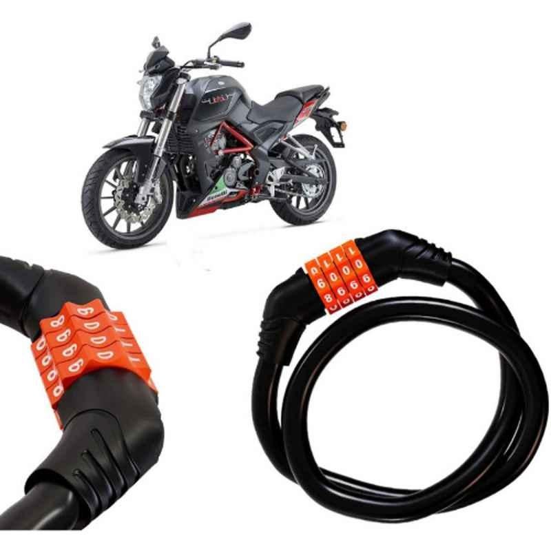 Auto Pearl Black & Orange 4 Digit Anti-Theft Combination Number Lock for TNT 25