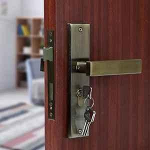 Voltizi 8 inch Stainless Steel 304 Antique Finish Cylindrical Plate Mortise Door Lock Handle Set with Both Side Key, LB-1007