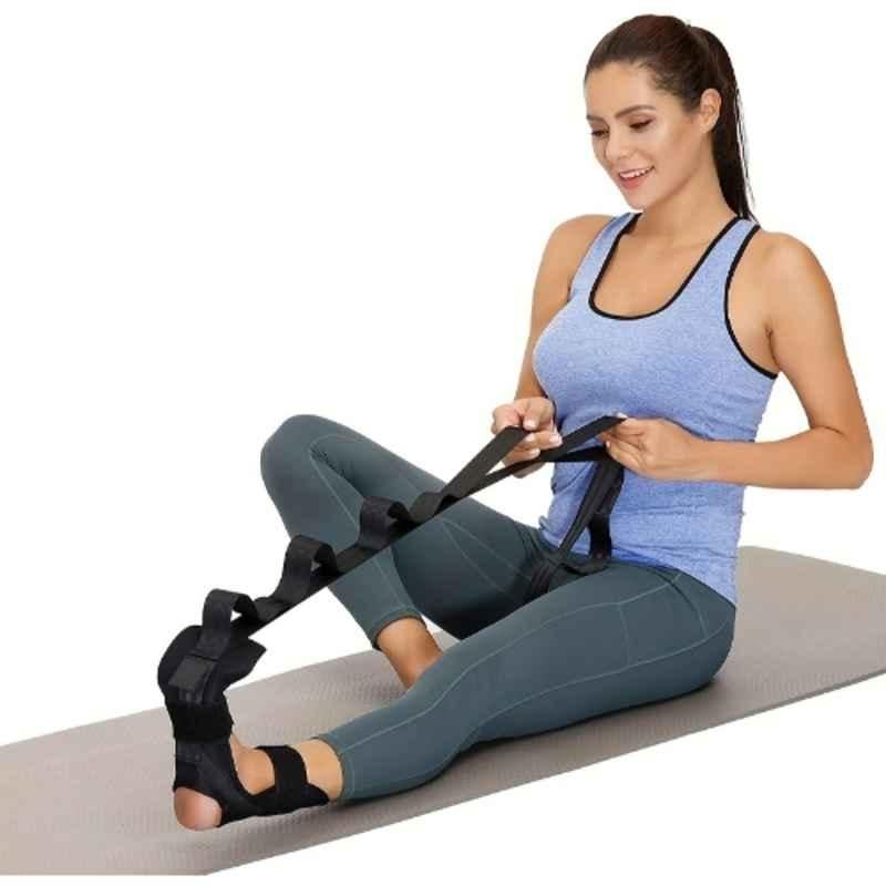 Shopeleven Nylon & Latex Black Pedal Puller for Yoga, Leg Stretching, Rehabilitation & Fitness Training