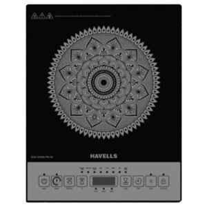 Havells EVO COOK PB-18 1800W Glass Ceramic Black & Grey Induction Cooktop with Push Button Control, GHCICELK180