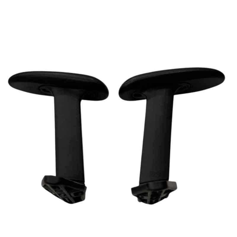 Woodberg 2 Pcs Plastic Black Armrest Set with Soft PU Pads, PF-5355