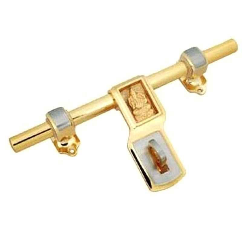 Smart Shophar 8 inch Brass Gold Silver Qeez Ganesha Aldrop, SHA14AL-QEEZ-GS08-P1