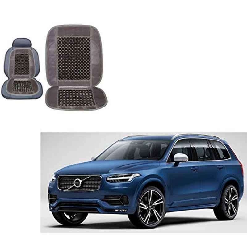 Kozdiko Wooden Bead Seat with Grey Velvet Border for Volvo XC90