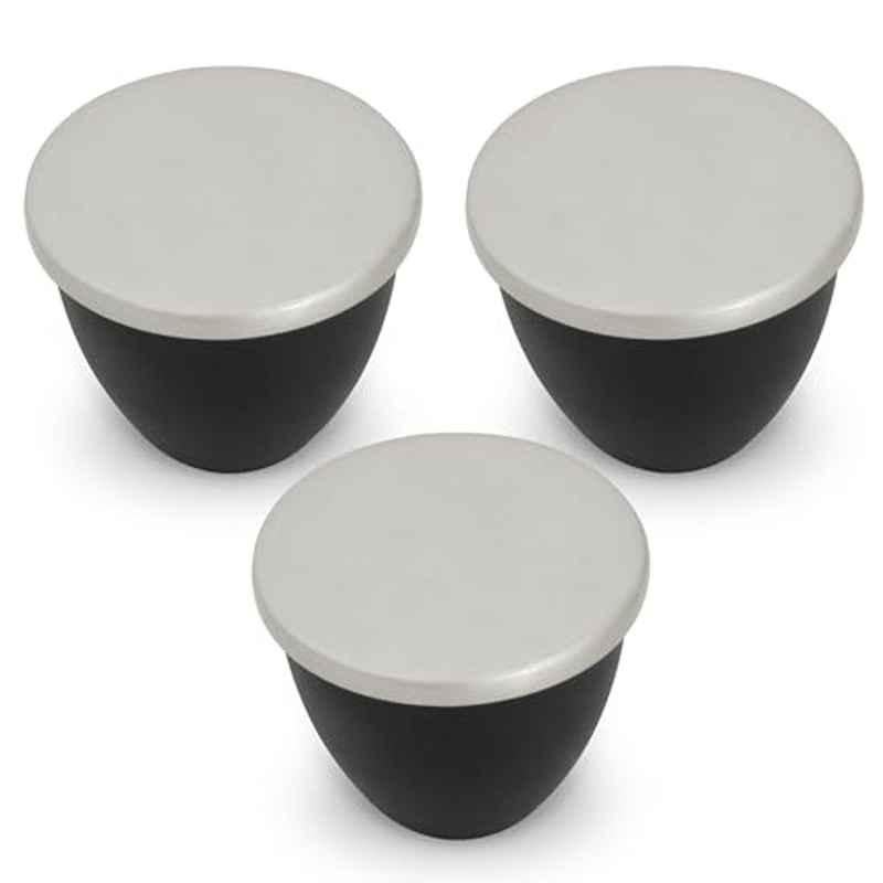 Plantex Knobs for Drawer/Drawer Knobs/Knobs for Cabinets/Pull-Push Knobs for Kitchen/Bedroom Drawer (Pack of 3) Satin Black