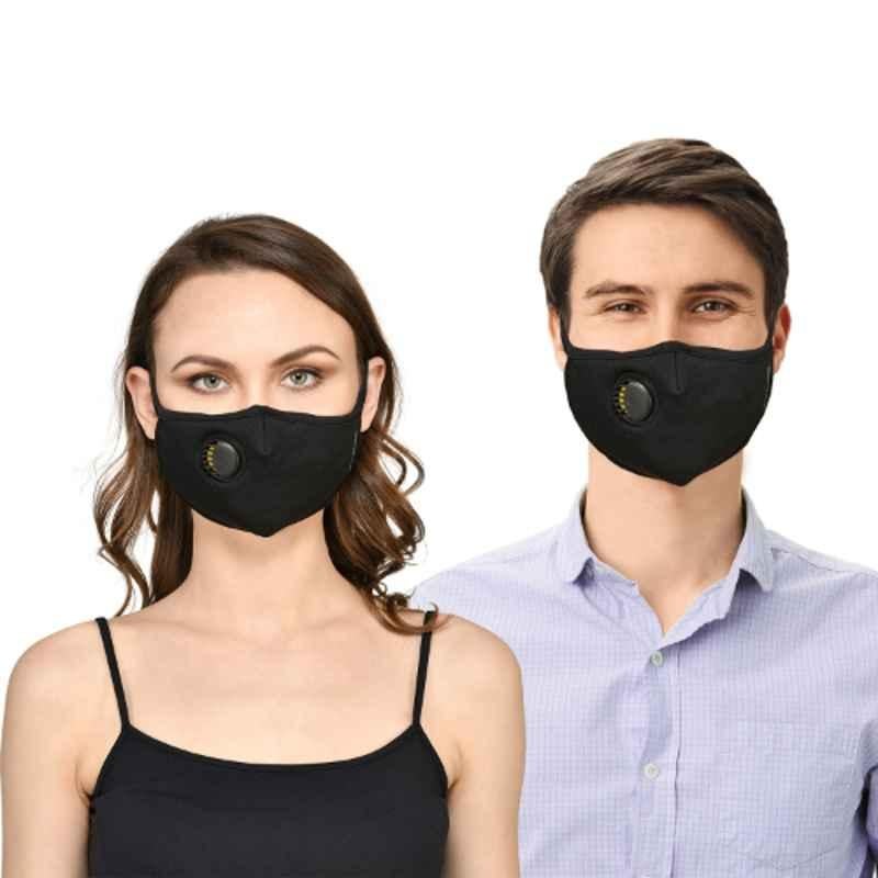 Strauss 16x12x1.5cm Medium Black Unisex Anti-Bacterial Vent Protection Mask, ST-2276