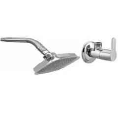 Senkiddpro Marc Stainless Steel Chrome Finish Wall Mounted Angle Cock with 6x6 inch Square Shower