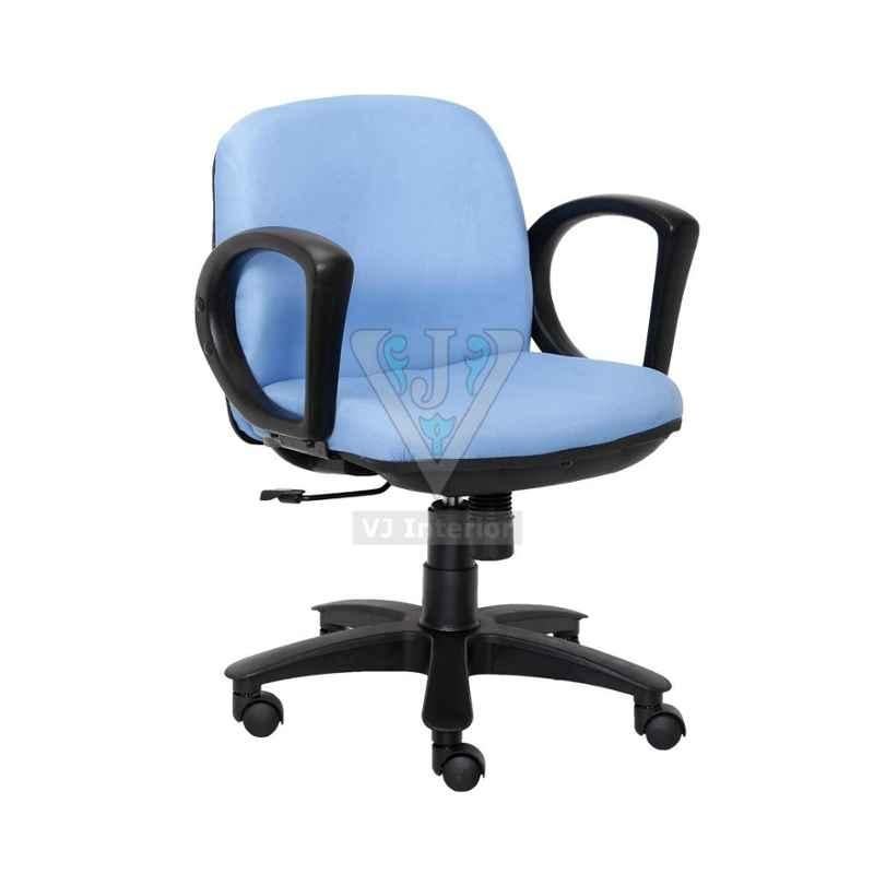 VJ Interior 21x19x17 inch Blue Padded Low Back Workstation Fabric Chair, VJ-1048