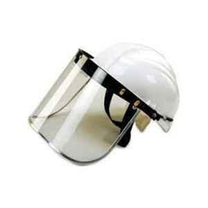 Udyogi 9x12 inch Polycarbonate White Half Face Shield with  Helmet