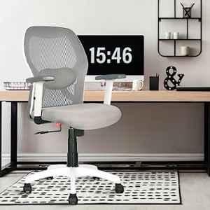 Rose Platinum Mesh White & Grey Medium Back Ergonomic Chair