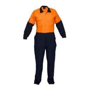 Superb Uniforms Cotton Orange & Navy Two Tone Coverall Boiler Suit, SUW/ON/CBS06, Size: 2XL