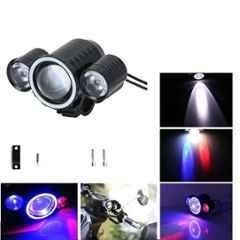AllExtreme EXU12FLB1 U12 Red & Blue Police Flash LED Fog Light with High & Low Beam