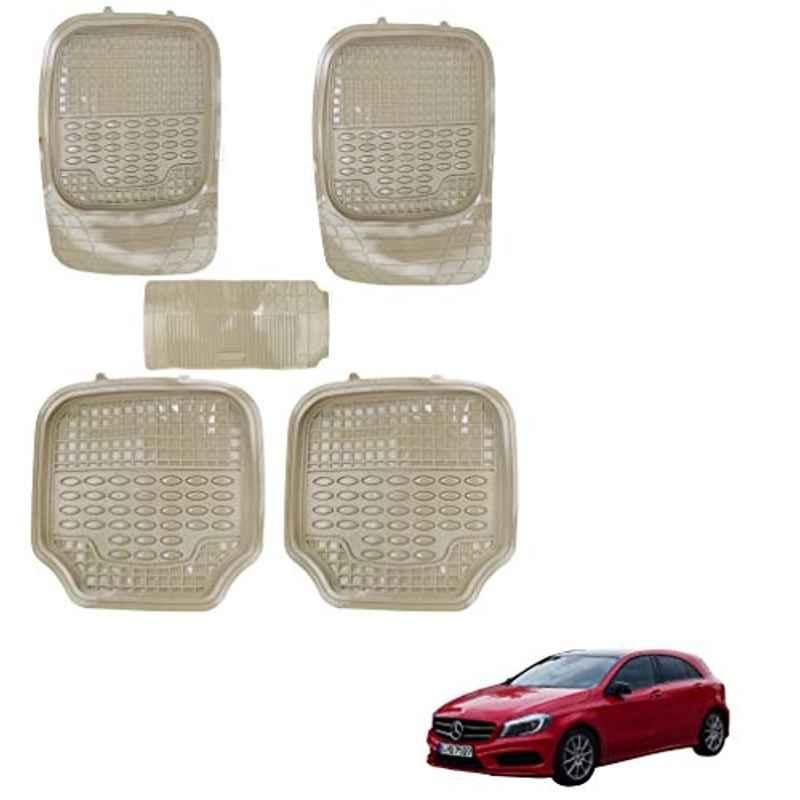 Kozdiko 5 Pcs 4G Beige Rubber & PVC Heavy Car Foot Mat Set for Mercedes Benz A-Class, koz_80763