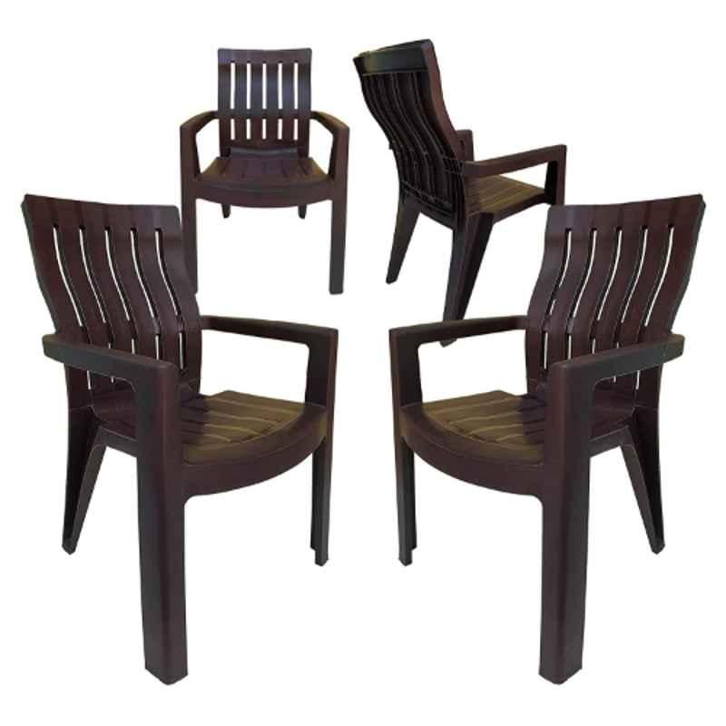 RW Rest Well Kingdom 4 Pcs Brown Plastic Chair Set