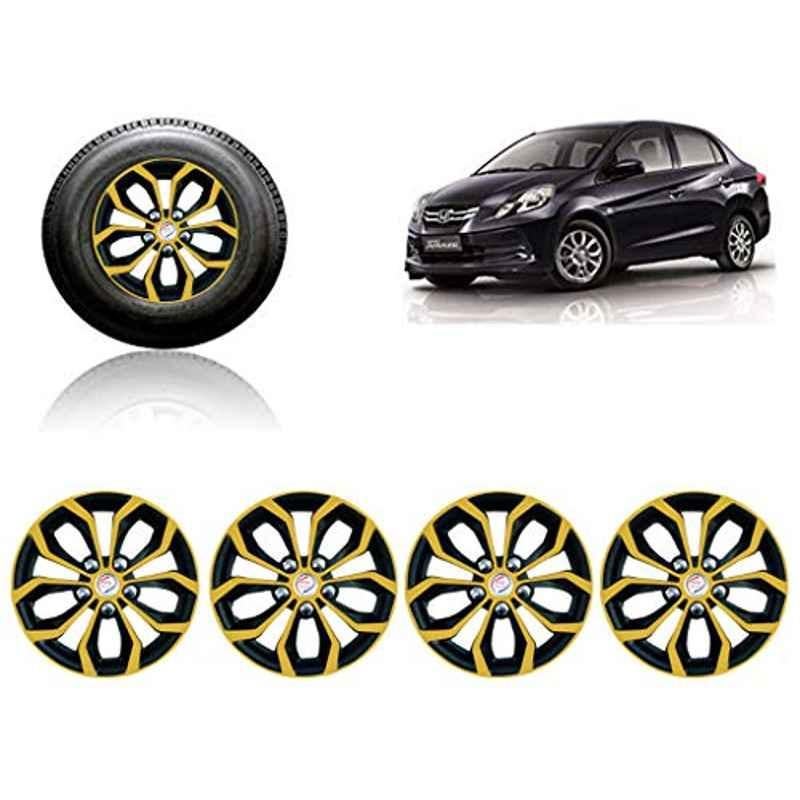 Auto Pearl 4 Pcs 14 inch ABS Golden & Black Car Wheel Cover Set for Honda Amaze T2
