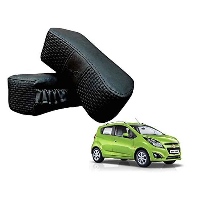 Kozdiko 2 Pcs Memory Foam Black Luxurious Neck Rest Set for Chevrolet Beat, koz_15412