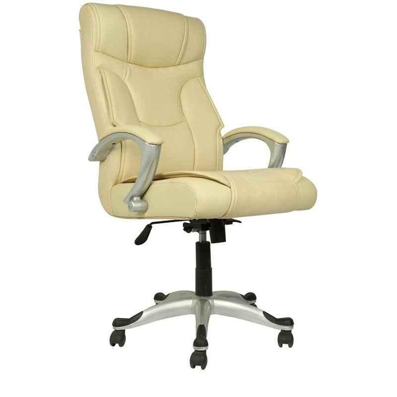 Caddy PU Leatherette Light Yellow Adjustable Office Chair with Back Support, DM 114