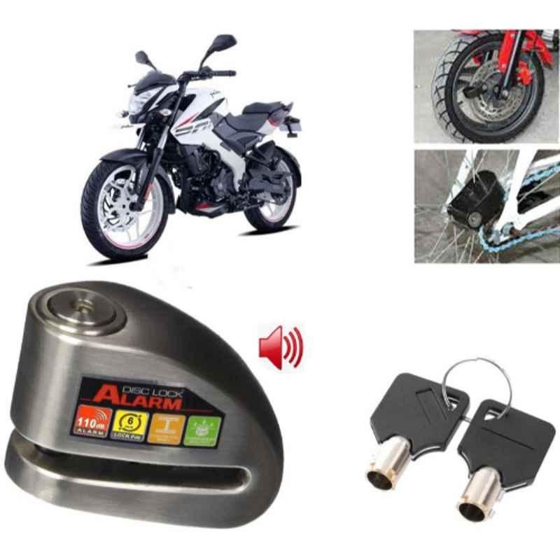 Auto Pearl Steel Black Anti-Theft Alarm Disc Brake Lock for Pulsar NS 200, Lock_090