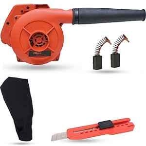 Hillgrove 800W Plastic Red Electric Air Blower with Carbon Brushes & Utility Knife, HGCM1079