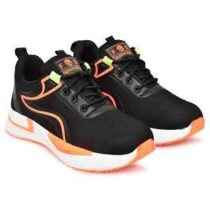 Ambrick 312OR Mesh Black & Orange Steel Toe Industrial Safety Shoes with Air Mix Sole for Men, Size: 7