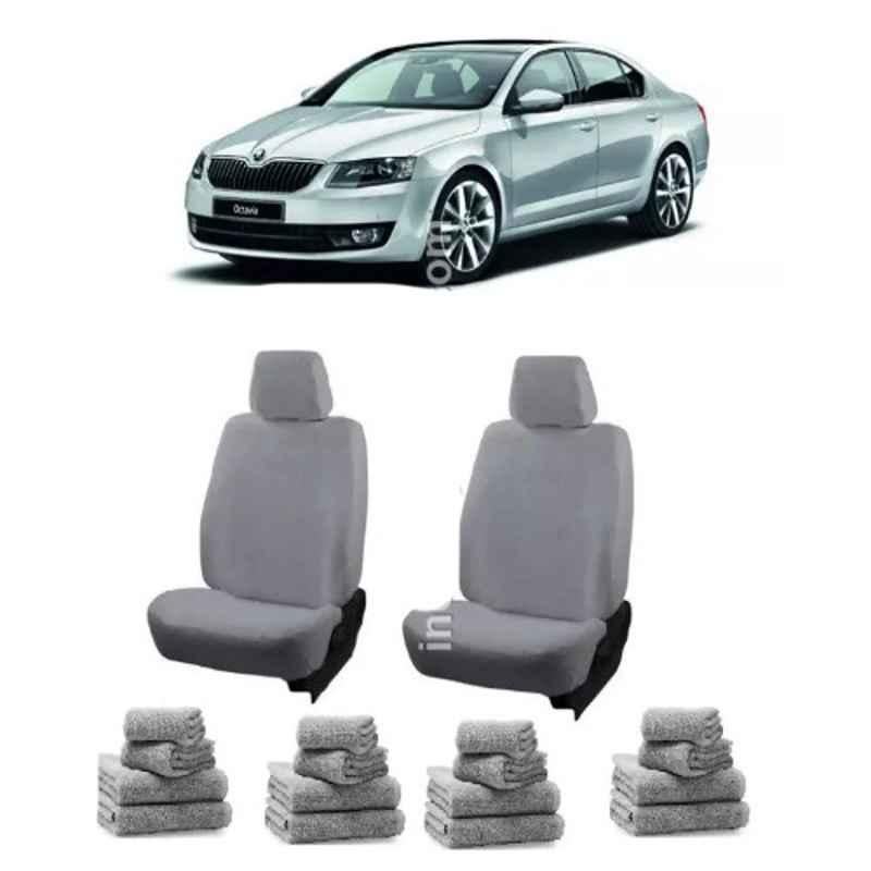 Oscar Grey Aut-Sn-4405 Towel 1 Pcs\\Set Skoda Octavia Car Seat Cover