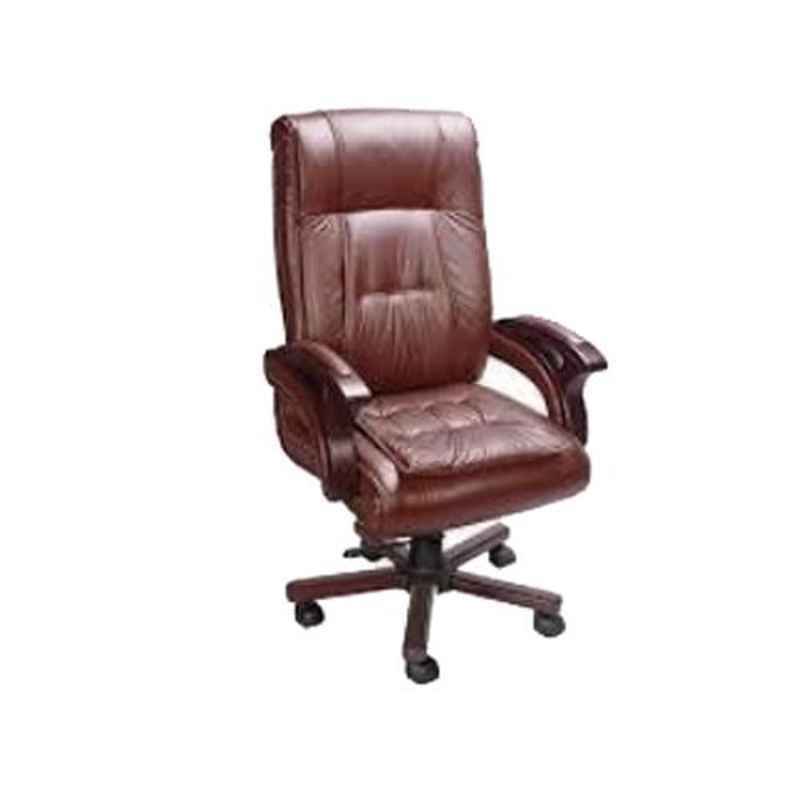 Master Labs Leatherite Central Tilt Synchronic Revolving Chair with Fixed Arm, MLF-085