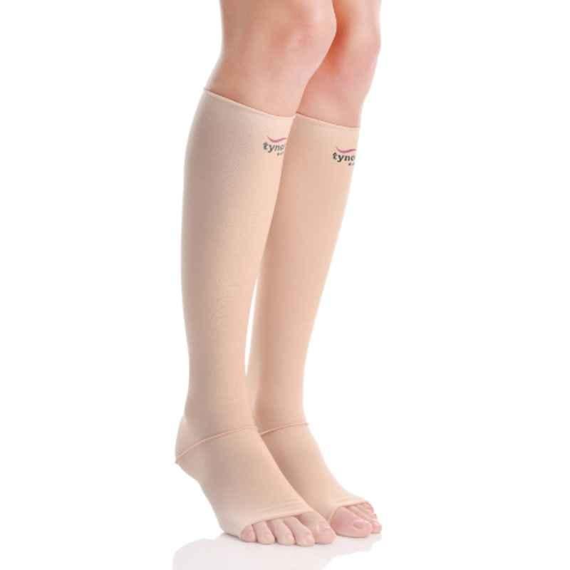 Tynor Compression Garment Leg Below Knee Open Toe Support, I80BAI, Size: Medium (Wide)