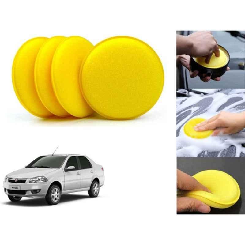 Auto Pearl Polyurethane Beige Washing & Waxing Polish Foam Sponge for Sienna (Pack of 4)